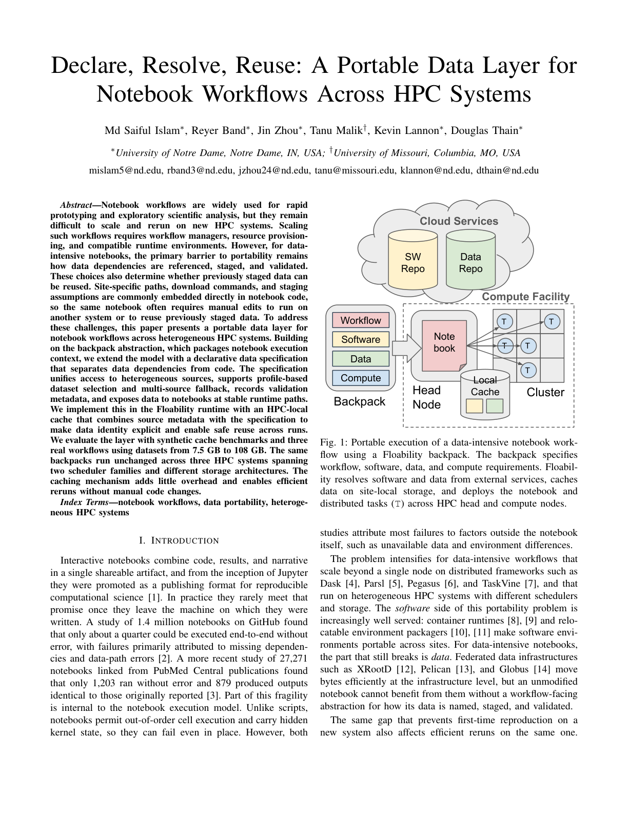 Declare, Resolve, Reuse: A Portable Data Layer for Notebook Workflows Across HPC Systems